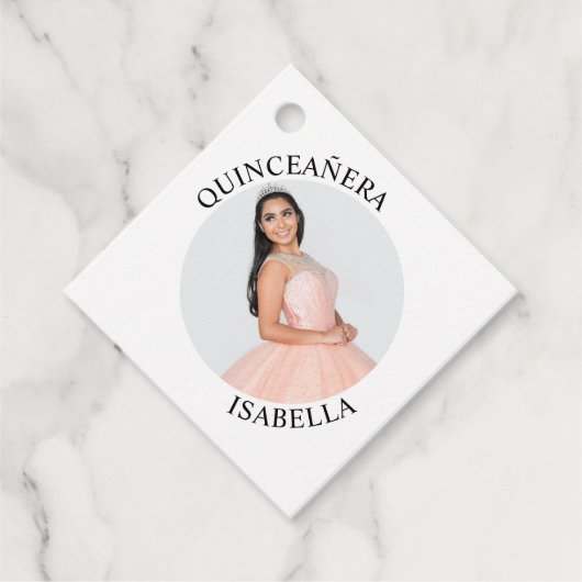 Étiquettes Cadeau Quinceañera minimaliste moderne (Devant)