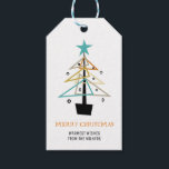 Étiquettes-cadeau Quirky Vintage Christmas Tree Mid Century Retro<br><div class="desc">Offrez à vos amis et à votre famille une étiquette cadeau amusante du milieu du siècle stylisée sur leur présent cette année. Avec son arbre de Noël rétro et funky en bleu turquoise,  orange,  bronzé,  or et noir,  il est sûr d'être aimé par tous ceux qui le reçoivent.</div>