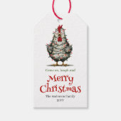Étiquettes-cadeau Quirky Watercolor Chickens Christmas Labels (Devant)