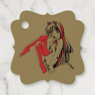 Étiquettes Cadeau R & B Manga, Neko Catgirl Furry Loli Anime