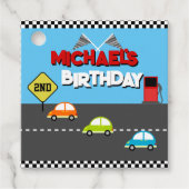 Étiquettes Cadeau Race Car Boy Fête d'anniversaire (Devant)