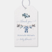 Étiquettes-cadeau Race Car Clothesline Baby shower Garçon (Dos)