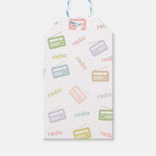 Étiquettes-cadeau Radios biscornues aux couleurs tamisées