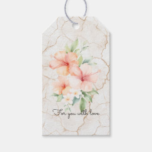 Étiquettes-cadeau Rafraîchissement d'été Blush Pêche Hibiscus Récept