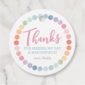 Étiquettes Cadeau Rainbow Art Anniversaire Merci (Devant)