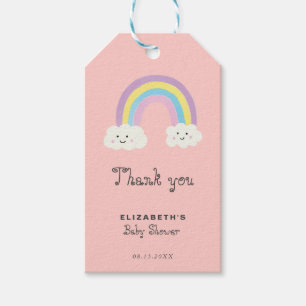 Étiquettes-cadeau Rainbow Baby shower Girl Cute Pastel Merci