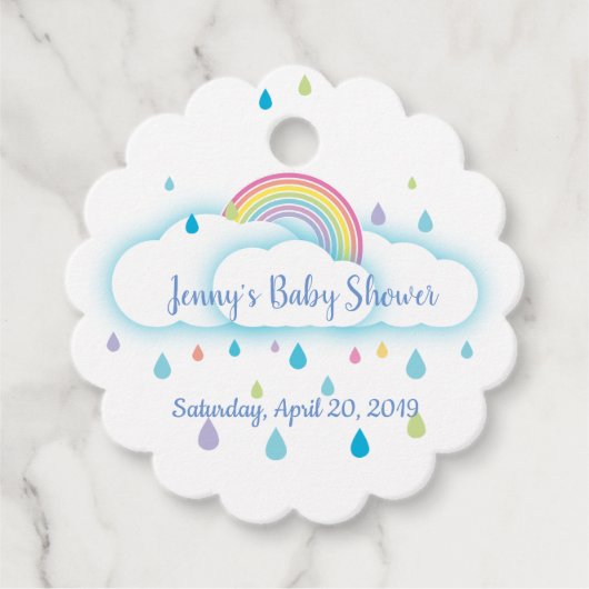 Étiquettes Cadeau Rainbow Cloud Rainbow Baby shower Favoriser les ét (Devant)