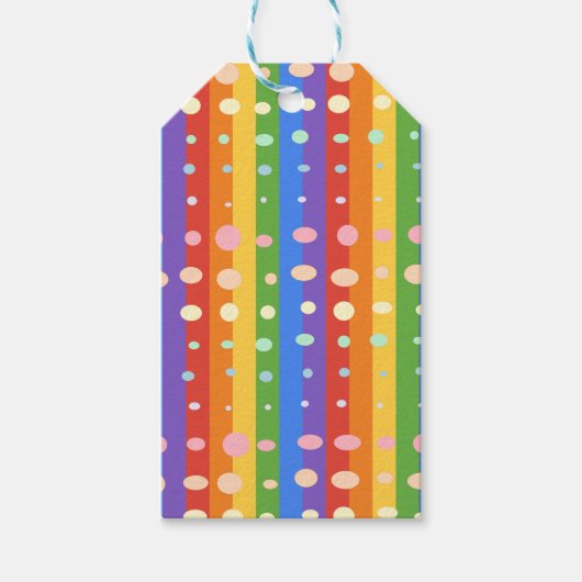 ÉTIQUETTES-CADEAU RAINBOW DOT SRIPES (Devant)