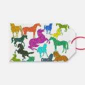 Étiquettes-cadeau Rainbow Horses - "Dotty about Horses !" (Devant (Horizontal))