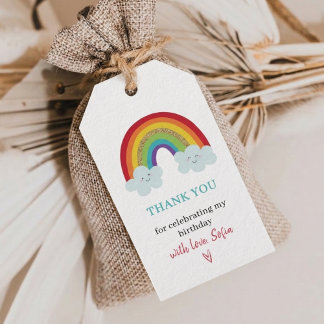 Étiquettes-cadeau Rainbow Kids Birthday Party Thank You Favor Gift 