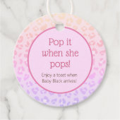 Étiquettes Cadeau Rainbow Leopard Pop It When She Pops (Devant)