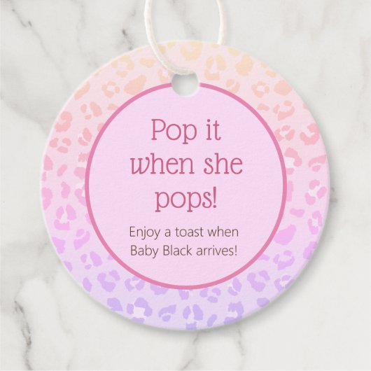Étiquettes Cadeau Rainbow Leopard Pop It When She Pops (Devant)