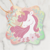 Étiquettes Cadeau Rainbow Pastel, Unicorn Magic Dream Merci (Devant)