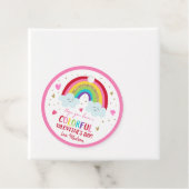 Étiquettes Cadeau Rainbow Pink Gold Hearts Saint-Valentin (En situation)