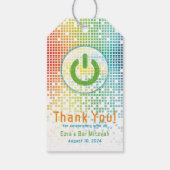 Étiquettes-cadeau Rainbow Pixel jeu vidéo Gamer Bar Mitzvah (Dos)