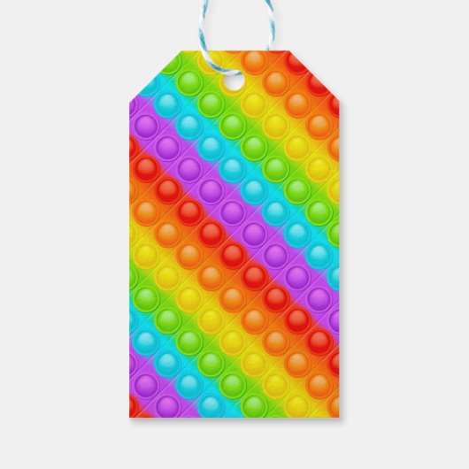 Étiquettes-cadeau Rainbow Pop It Fidget Toy Anniversaire (Dos)