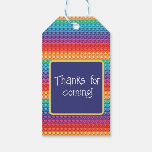 Étiquettes-cadeau Rainbow Pop It Fidget Toy Motif Personnalisé (Devant)