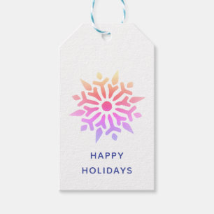 Étiquettes-cadeau Rainbow Snowflake Happy Holidays Tags cadeaux