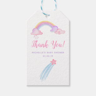 Étiquettes-cadeau Rainbow Unicorn bébé fille douche Merci