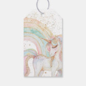 Étiquettes-cadeau Rainbow Unicorn Pastel Anniversaire (Dos)