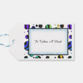 Étiquettes-cadeau Rainbow Zebra Polka Motif Merci (Dos Horizontal)