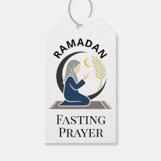 Étiquettes-cadeau Ramadan Fasting Prayer Woman Hijab Islamic Graphic