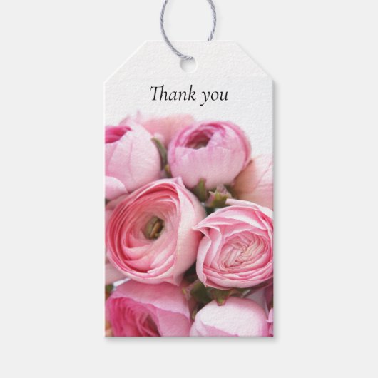 Étiquettes-cadeau Ranunculus rose (Devant)