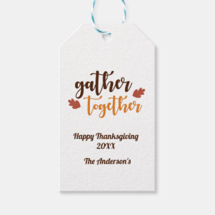 Étiquettes-cadeau Rassemblez les couleurs d'automne de Thanksgiving