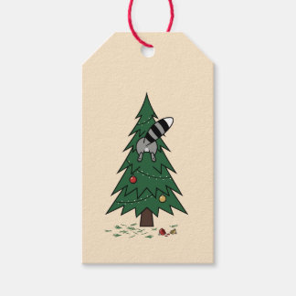 Étiquettes-cadeau Raton laveur sauvage et ringard arbre drôle Noël p
