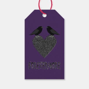 Étiquettes-cadeau Ravens gothiques et Black Heart Custom