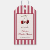 Étiquettes-cadeau Rayures de cerise Merci (Devant)