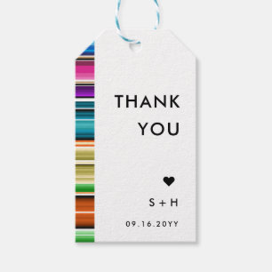 Étiquettes-cadeau Rayures d'été Serape   Merci