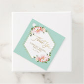 Étiquettes Cadeau Réception de mariage géométrique vert menthe rose (En situation)