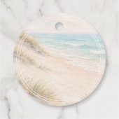 Étiquettes Cadeau Réception de mariage plage côtière élégante bricol (Dos)