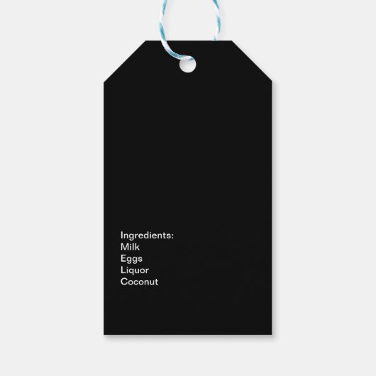 Étiquettes-cadeau Recette Coquito Boire Oeuf De Coco Nog Palm Tree (Dos)