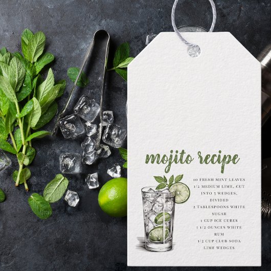 Étiquettes-cadeau Recette de Mojito / Favori de Cocktail
