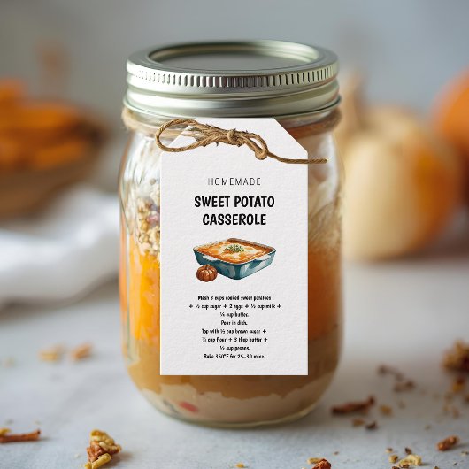 Étiquettes-cadeau Recette de pommes de terre sucrées Recette Thanksg