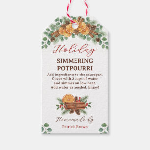 Étiquettes-cadeau Recette de pot-pourri de fête à mijoter