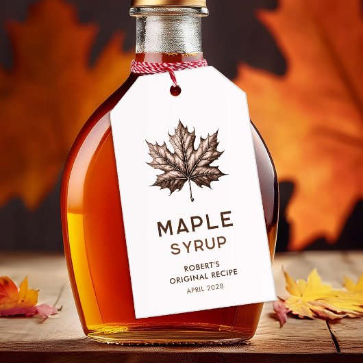 Étiquettes-cadeau Recette de sirop d'érable maison