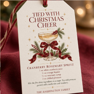 Étiquettes-cadeau Recette de Spritz aux Canneberges de Noël avec un 