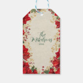 Étiquettes-cadeau Red Amaryllis Russe Noël (Dos)