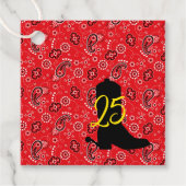 Étiquettes Cadeau Red Bandana Western Cowboy Boot Spire AGE Fun (Devant)