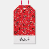 Étiquettes-cadeau Red Bandana Western Cowboy NOM Fun (Devant)