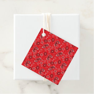 Étiquettes Cadeau Red Bandana Western Cowboy Ranch Aventure Amusemen