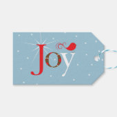 Étiquettes-cadeau Red Bird Joy Typography Holiday (Devant (Horizontal))