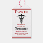 Étiquettes-cadeau Red Black Médicale School Custom Graduation Party (Devant)