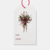 Étiquettes-cadeau Red Bow Christmas Cross (Dos)