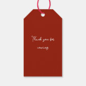 Étiquettes-cadeau Red Bow Christmas Tree Joyeux petit Baby shower (Dos)