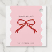 Étiquettes Cadeau Red Bow Coquette Squgly Frontières Noël (Dos)