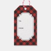 Étiquettes-cadeau Red Buffalo Plaid Christmas Photo (Dos)